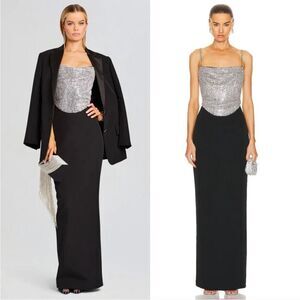 Retrofete Jazlyn Dress crystal embellished gown maxi size Medium NWT